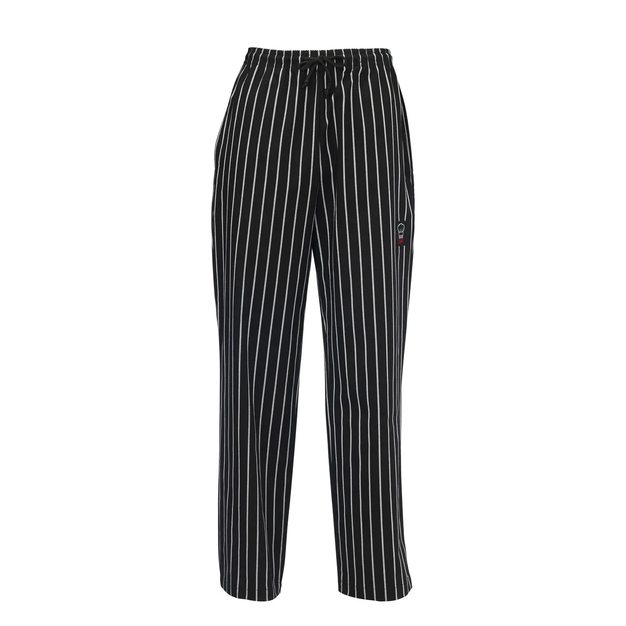 Winco UNF-3CM Newbury Chef Pants, Relaxed Fit, chalk stripe, medium
