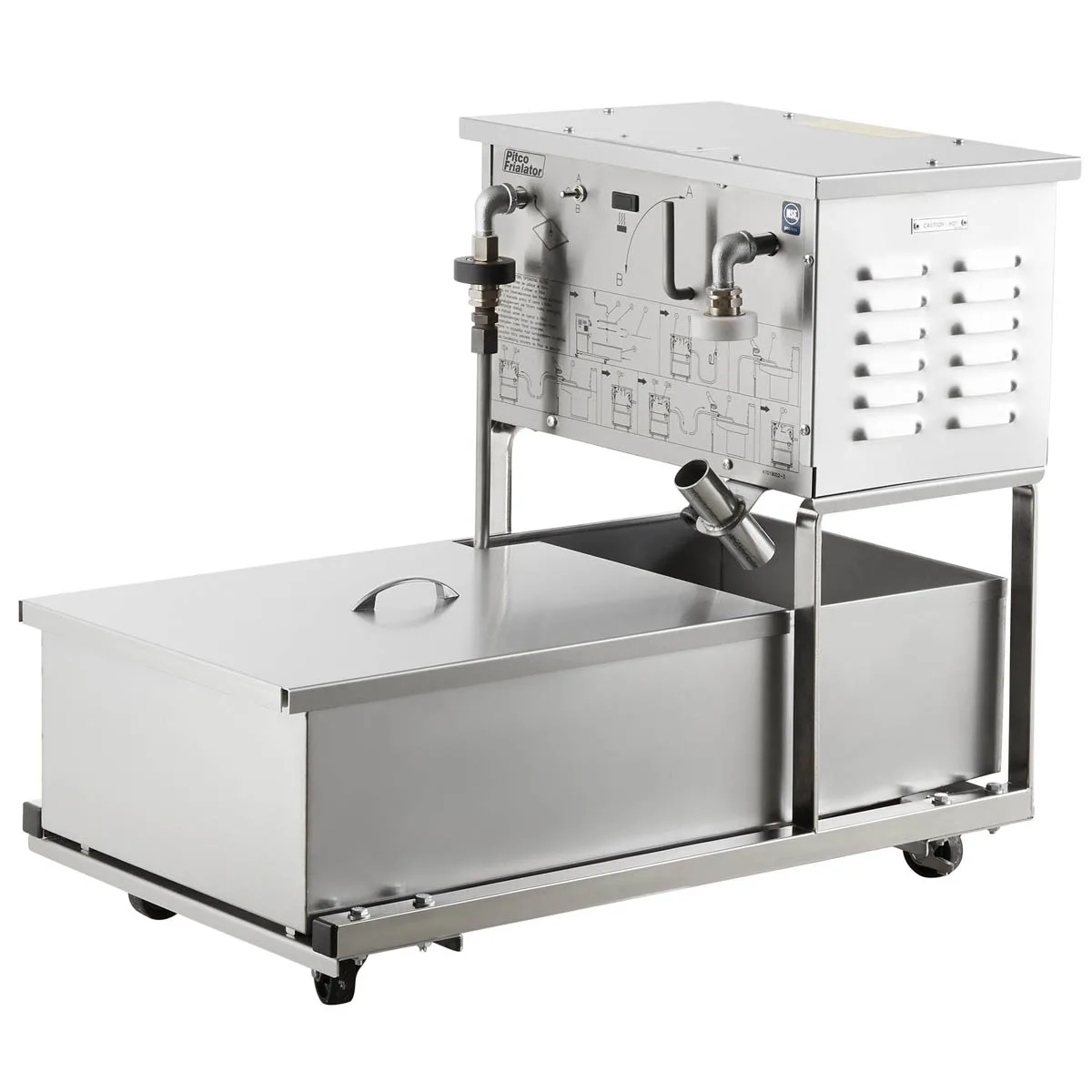 Pitco RP14 Mobile Fryer Filter w/ 55-Lb Capacity, One-Way Pump & Hose, Reversible Pump