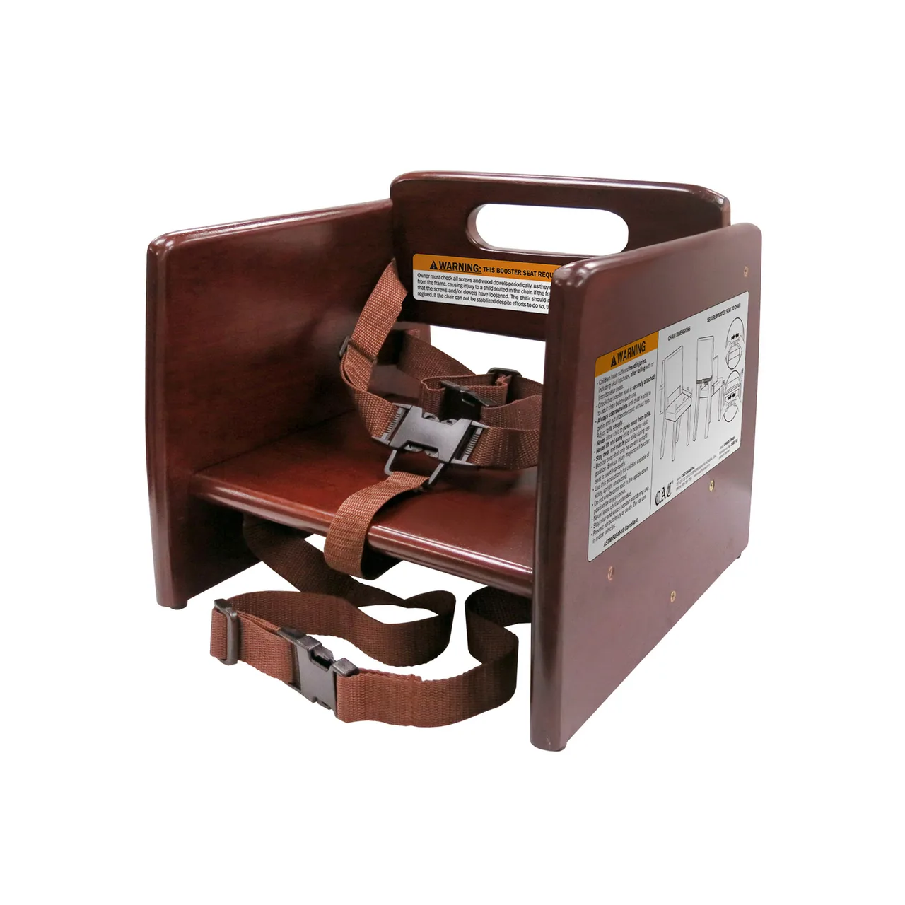 CAC China CHWB-11MAH Wooden Restaurant Booster Seat, 10-7/8"H, Mahogany Finish
