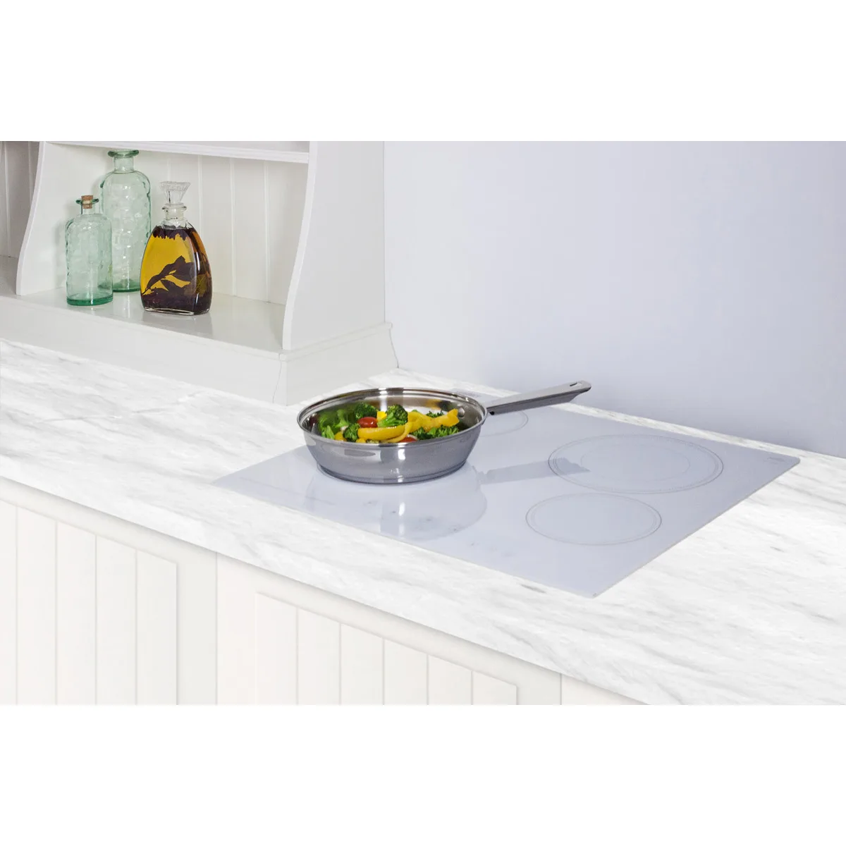 Summit CR4B23T6W 23 1/4" Electric Radiant Cooktop w/ (4) Burners, White Ceramic Glass, Digital Controls, 6.4 kW, 220v