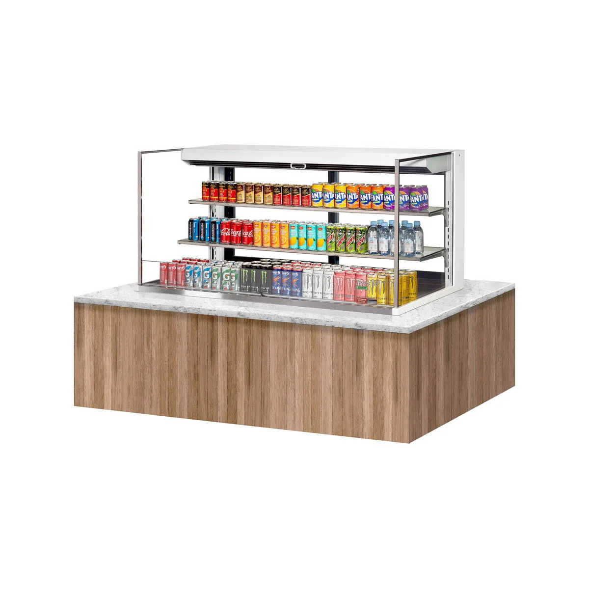 Turbo Air TOM-60L-UFD-W(B)-3SI-N 60" Drop In Open Refrigerated Deli Display Case