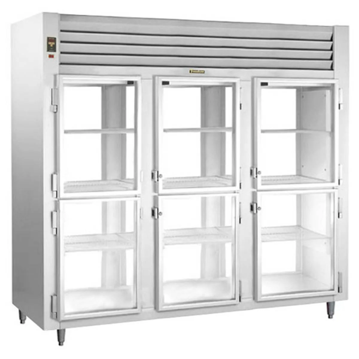 Traulsen AHT332WPUT-HHG 86" 3-Section Pass-Thru Refrigerator w/ 12 Half Glass Doors, Top Mount, 84.4 cu. ft.