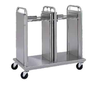 Delfield TT2-1014 21" 2-Stack Open Tray Rack Dispenser for 11" x 15" Trays, Mobile