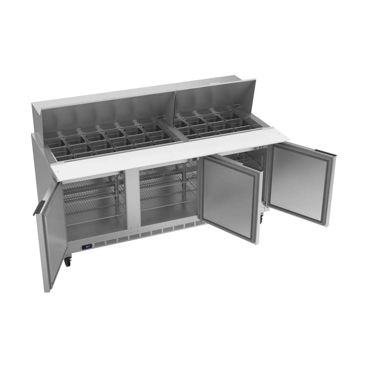 Beverage Air SPE72HC-30M 72" Mega Top Sandwich / Salad Prep Table w/ 3 Doors, 30 Pans, 20 cu. ft.