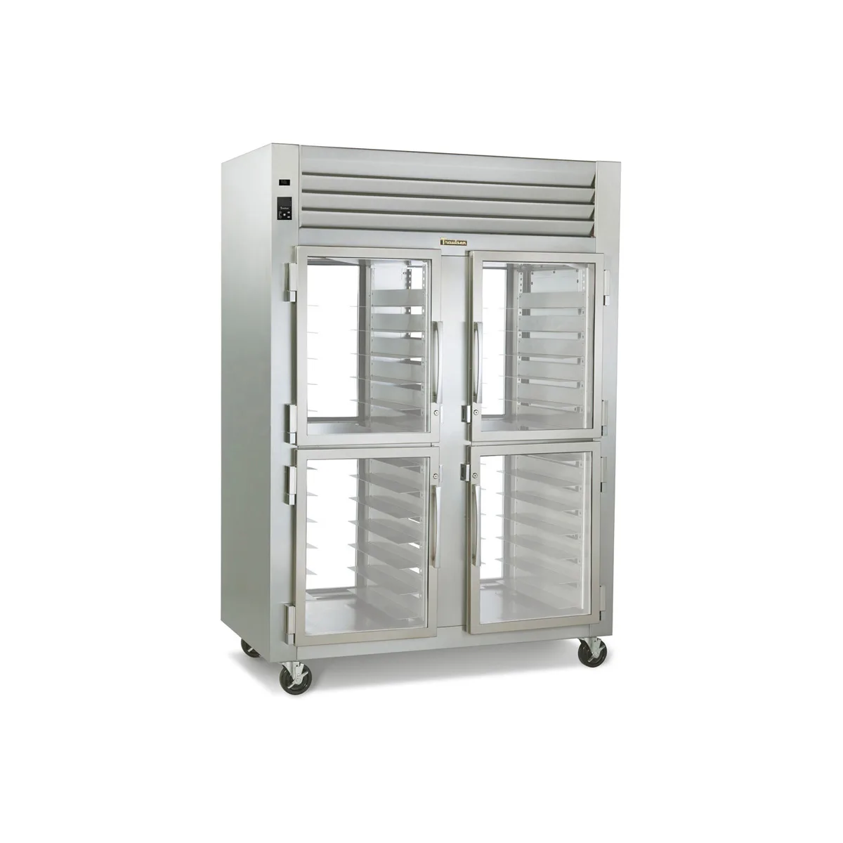 Traulsen RHT232WPUT-HHG 58" 2-Section Pass-Thru Refrigerator w/ 8 Half Glass Doors, Top Mount, 55 cu. ft.