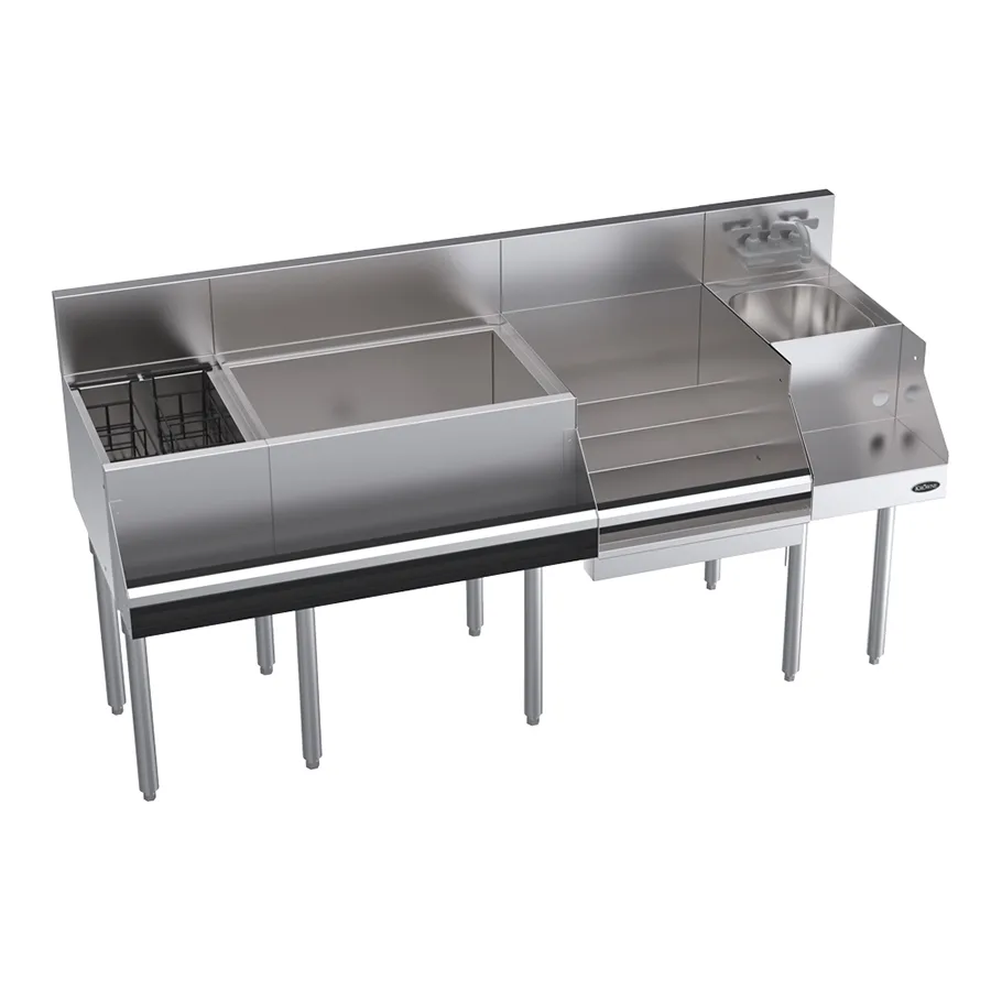 Krowne KR24-W66E-10 66" Blender Station Underbar Ice Bin/Cocktail Station w/ 10 Circuit - 92 lbs
