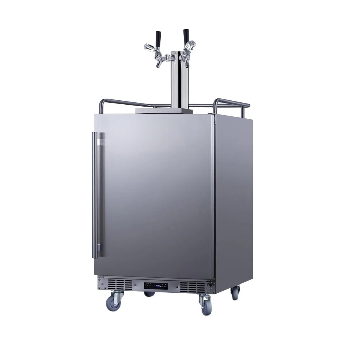 Summit BC74OSCOMTWIN - 24" Draft Beer Cooler, 5.6 cu ft, 3‑Keg, 2‑Tap Sankey, Reversible Door