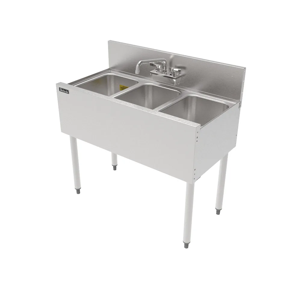 Perlick TS36M3 Underbar Sink Units, 3 Compartment without Drainboard