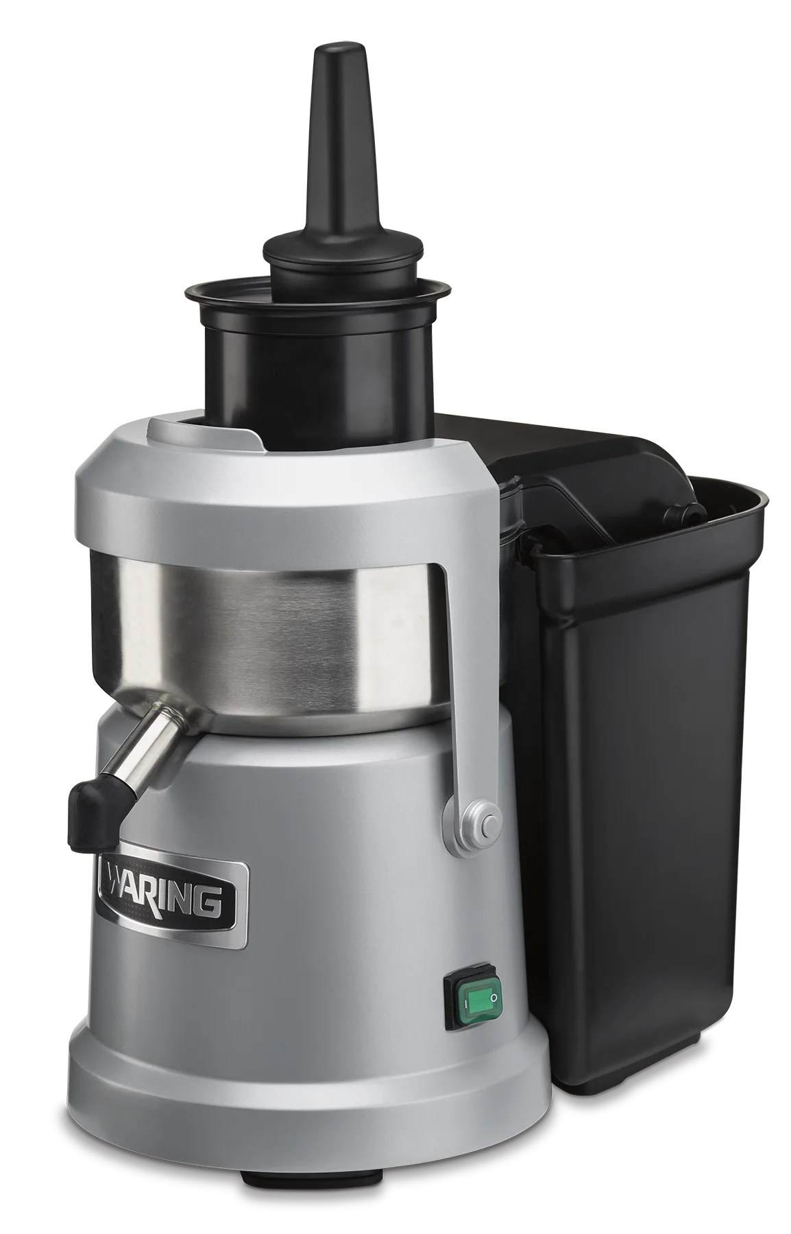 Waring WJX80X Compact Heavy-Duty Centrifugal Continuous Pulp Ejection Fruit And Vegetable Juice Extractor With 12-Quart Pulp Container And 3,600 RPM Motor
