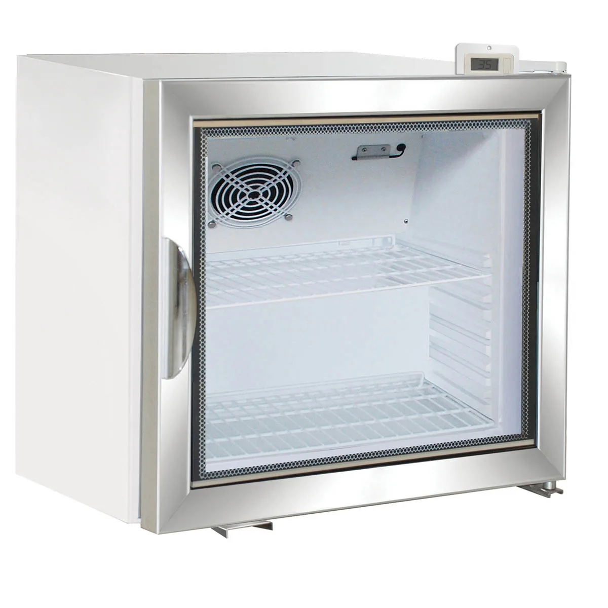 Maxx Cold MXM1-2R - Countertop Glass Door Refrigerator 2.1 cu.ft White Steel Double Pane Glass