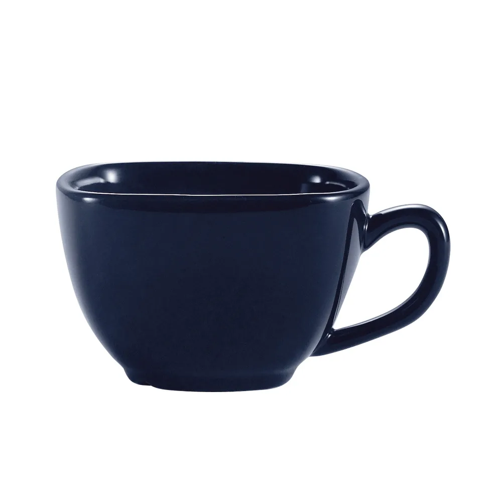 CAC China KC-1-CBU - Arts Coffee Cup 8 oz 3.75" L x 3.75" W x 2.5" H Ceramic Blue Safe - 1 Dozen