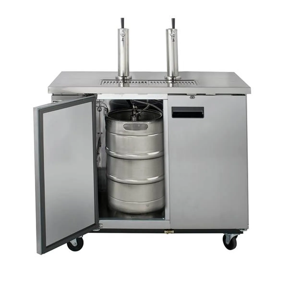 Maxx Cold MXBD60-2SHC 61" Draft Beer Cooler w/ 2 Kegs, 14.2 cu. ft., 2 Single-Tap Towers