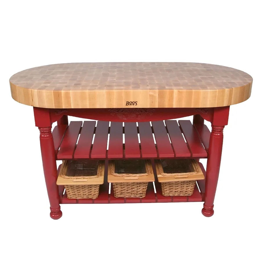 John Boos CU-HAR60 Harvest Table, Oval, 60"W X 30"D X 36"H Overall Size