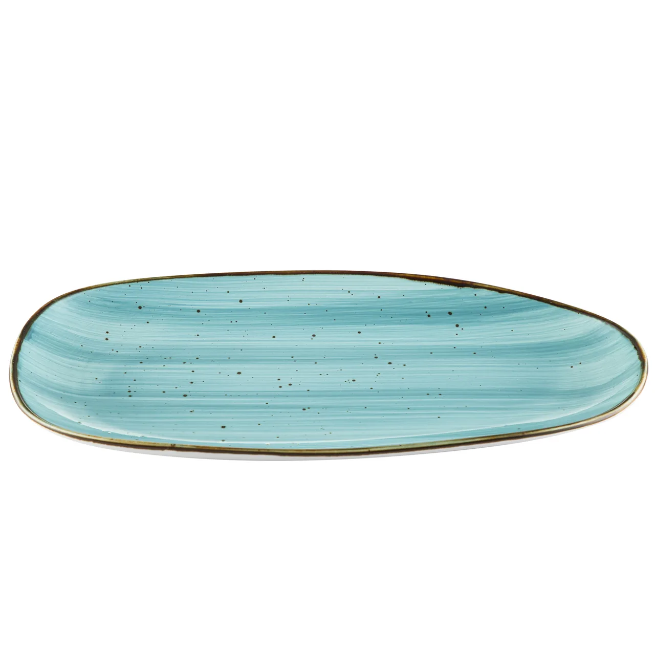 CAC China TUS-614-TQS 13" x 6-1/2" Oval Porcelain Platter Turquois Glaze, DW/Ov/MW Safe - Dozen