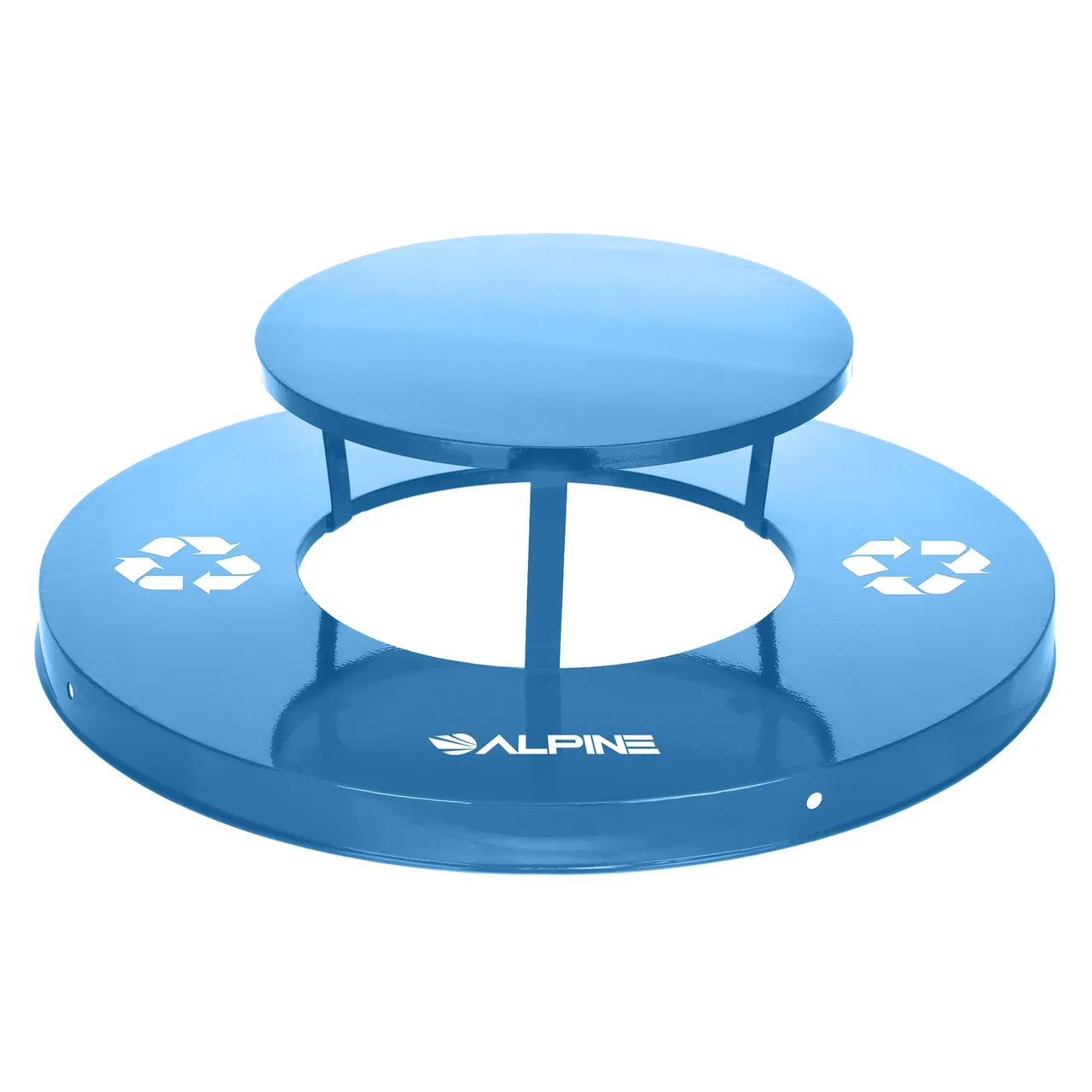 Alpine Industries ALP479-38-A-BLU Alpine Industries Rain Bonnet Lid For Outdoor Metal Waste Receptacle
