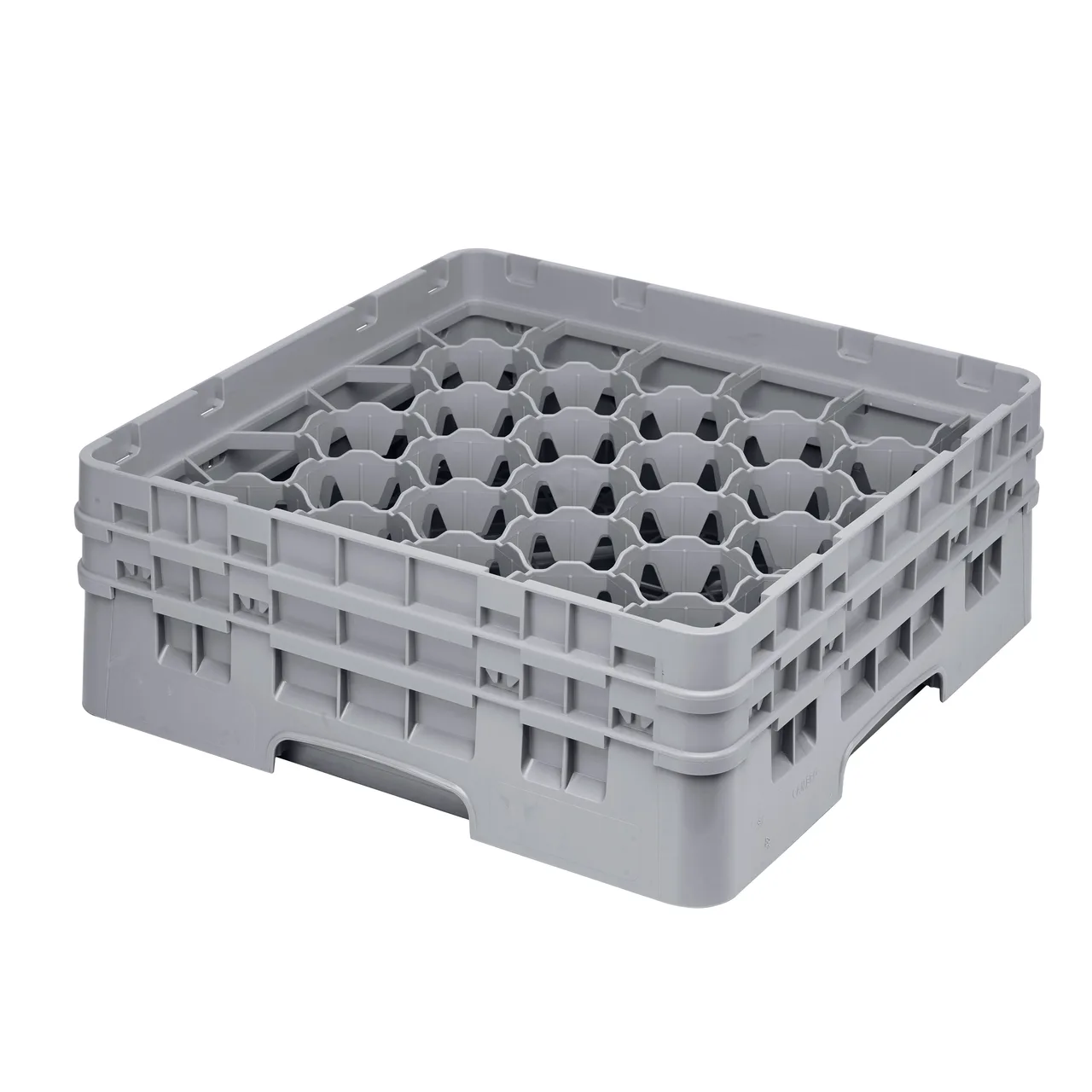 Cambro 30S434151 Camrack Glass Rack, Soft Gray, Full Size, 19-3/4" x 7-1/4", 30 Compartments, 3-1/8" Max Dia, HACCP