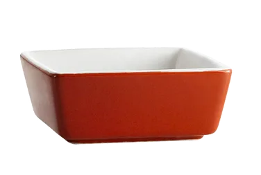 CACChina F-BW4-R/W Fortune Bowl, 5 Oz., 3-1/2"L x 3-1/2"W x 1-5/8"H, Porcelain, Red/White - Dozen