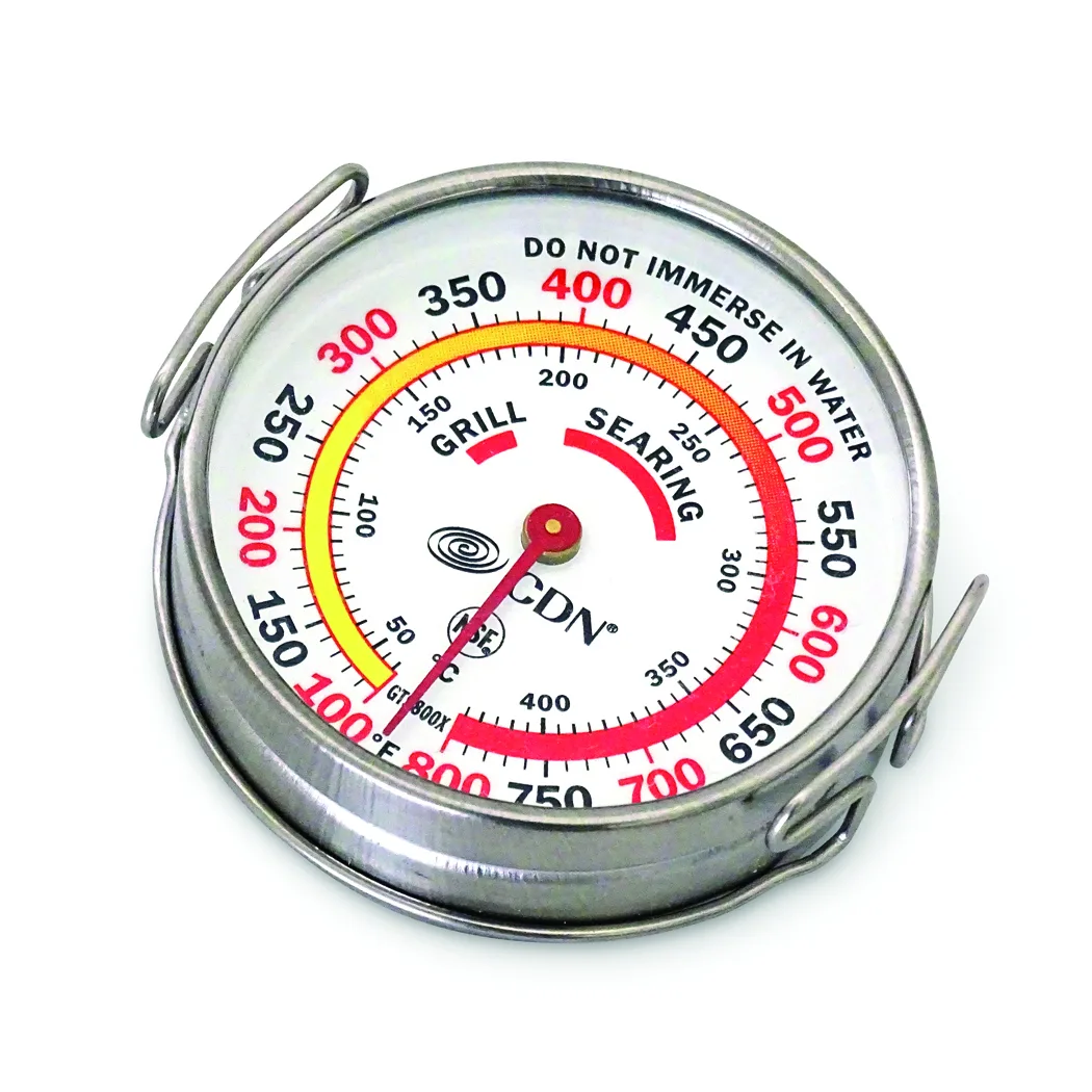 CDN Measurement Tools GTS800X Grill Surface Thermometer, 100-800°F, 2-1/4" Dial, Shatterproof, NSF