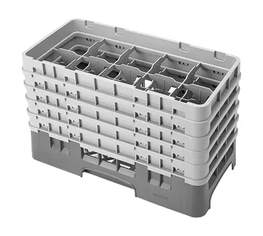 Cambro 10HS958119 Camrack Glass Rack, Half Size, Sherwood Green, 10 Compartments, 3-7/16" Max Dia, 10-1/8" Max Height