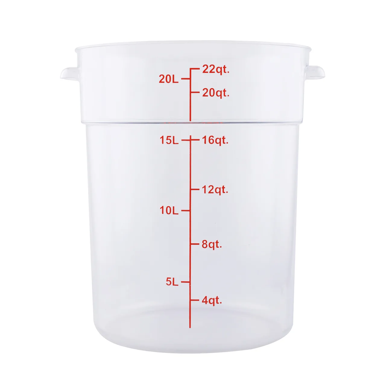 CAC China FS1P-22C Food Storage Container, 22 qt., Round, Stackable, Polycarbonate, Clear
