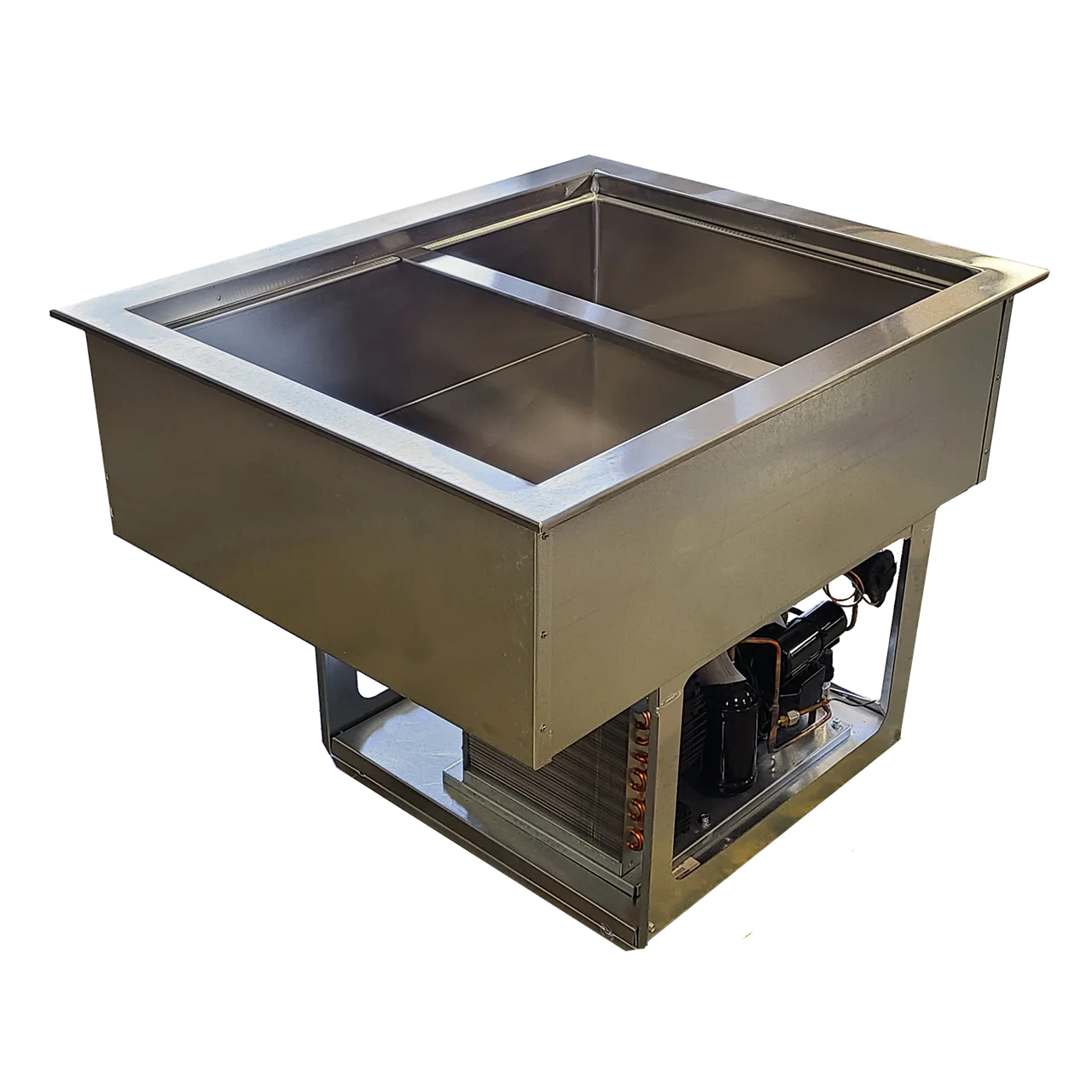 BK Resources E-CP1-2 Drop-In Cold Food Well, (2) Wells, 1" Deep Pan Rails