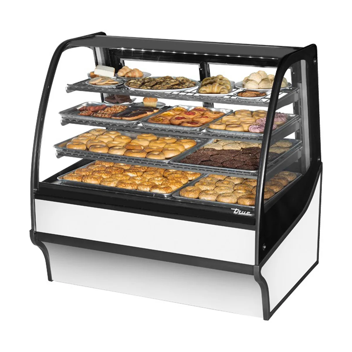 True TDM-DC-48-GE/GE-S-W 48" Curved Glass / Glass End Dry Bakery Merchandiser Case