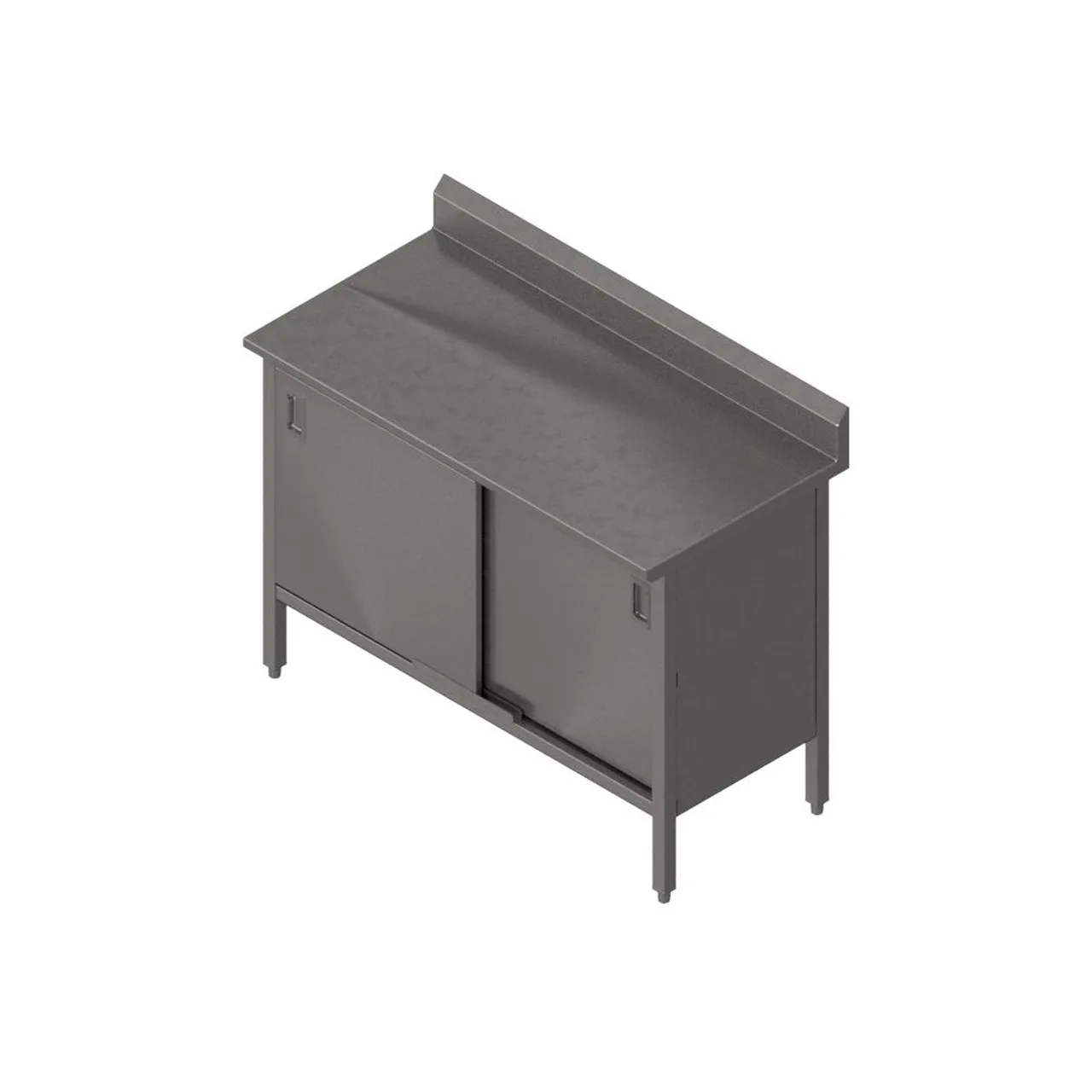John Boos EBSS6R5-3072 Cabinet Base with Sliding Doors Work Table, 72"W x 30"D / Backsplash