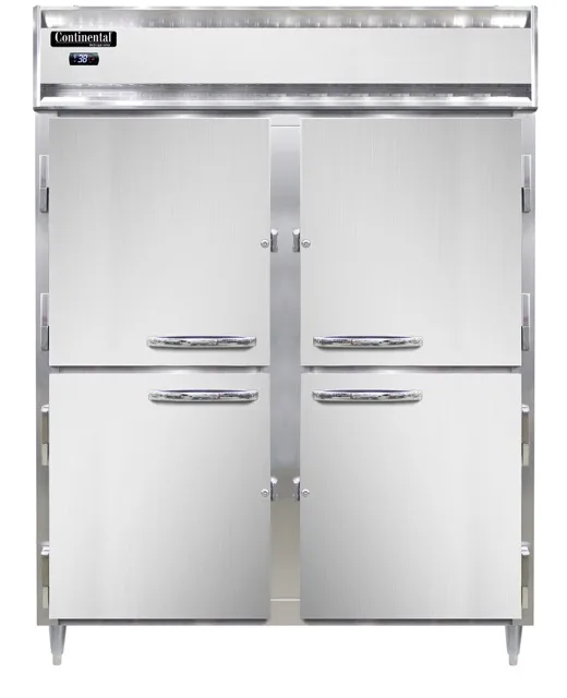 Continental Refrigerator D2RENSSPTHD-SD-GD 57" 2-Section Pass-Thru Refrigerator, 52 cu. ft., Glass & Solid Doors