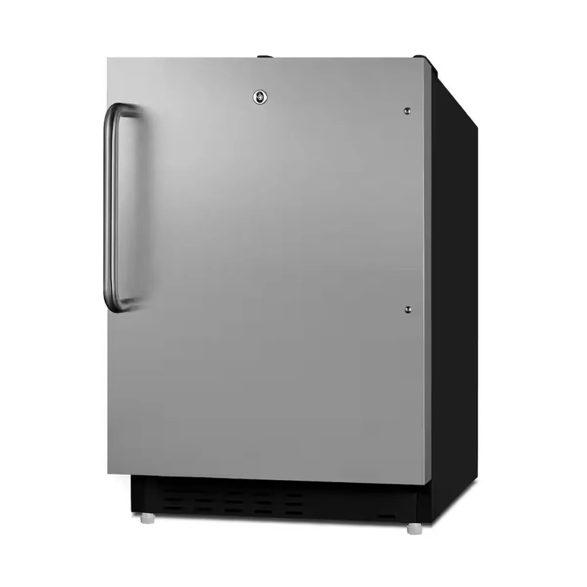 Summit ALRF49BSSTB 19" Undercounter Refrigerator Freezer in Black, w/ Stainless Steel Door, Towel Bar Handle, 2.68 cu. ft.