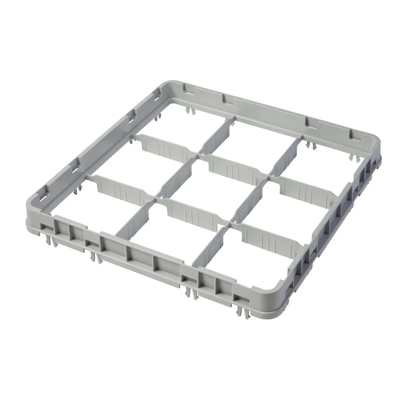 Cambro 9E2151 Half Drop Extender, Full Size, 9 Compartments, Soft Gray, 19-5/8" x 19-5/8" x 2", Adds 1-5/8" to Rack Height