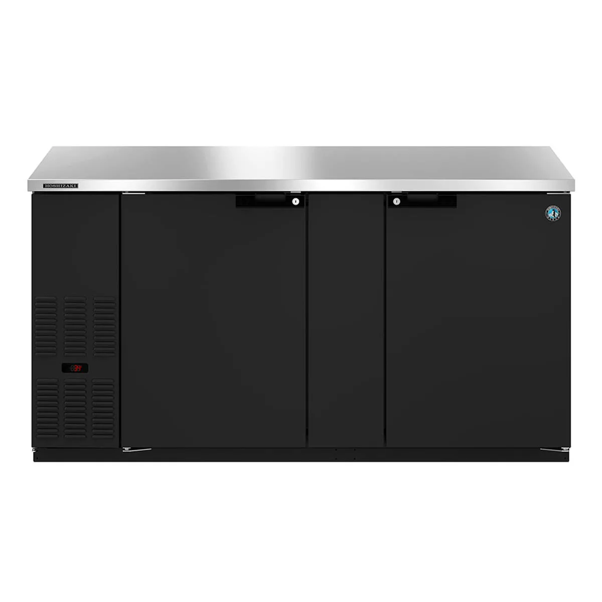 Hoshizaki BB69 69" Two Section 2 Swinging Solid Door Back Bar Cooler, 22.17 cu. ft.