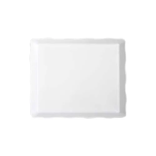 GET ML-155-W Bake & Brew Display Tray, 14" x 11-1/2", Rectangular, Scallop Edge, Melamine, White
