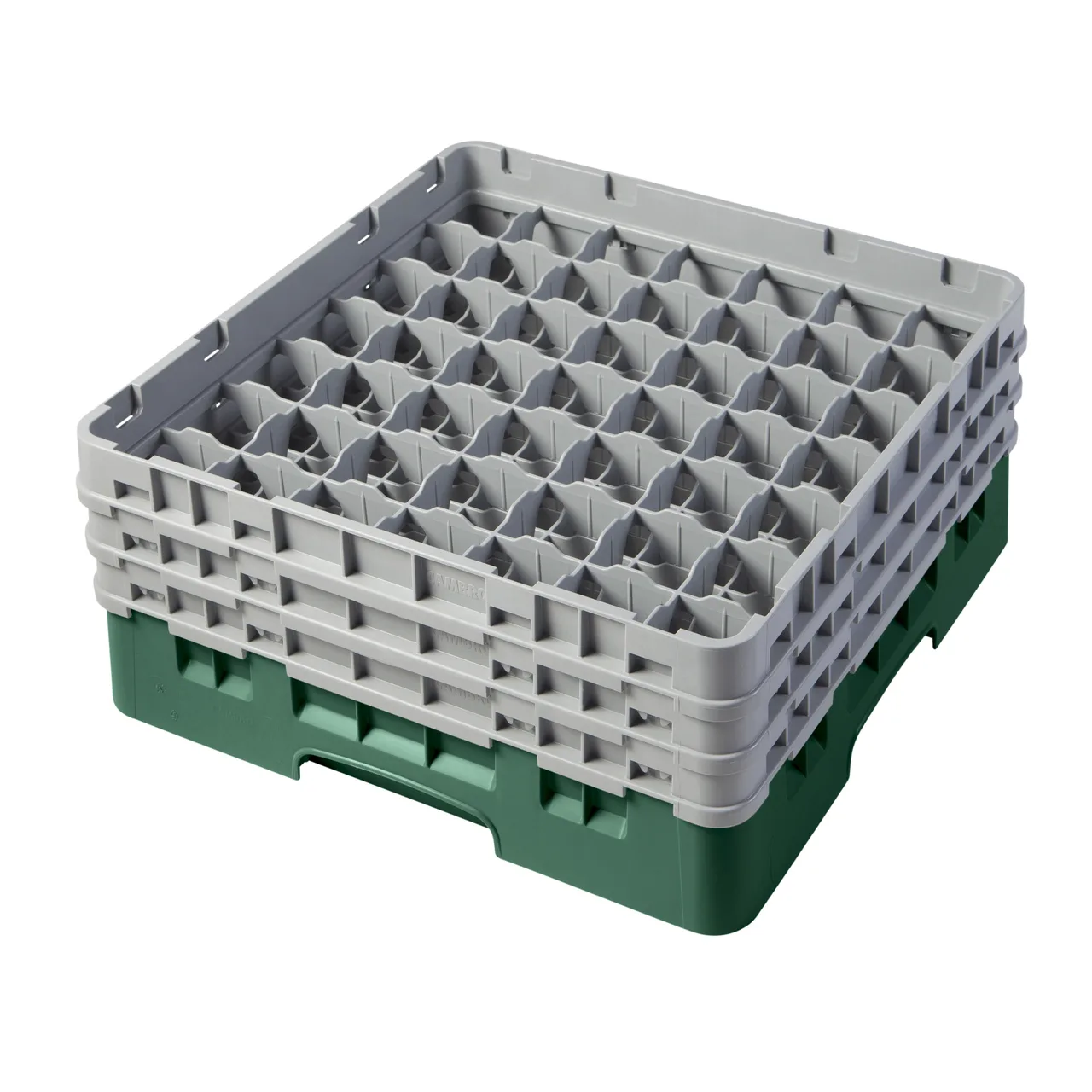 Cambro 49S638119 Camrack Glass Rack, Full Size, Sherwood Green, 19-3/4" x 19-3/4" x 8-7/8", 49 Compartments, 2-7/16" Max Dia, HACCP Compliant