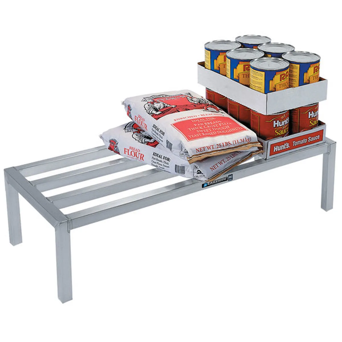 Lakeside 9181 24" x 48" x 12" Aluminum Stationary Dunnage Rack with 2000 lb Capacity, NSF