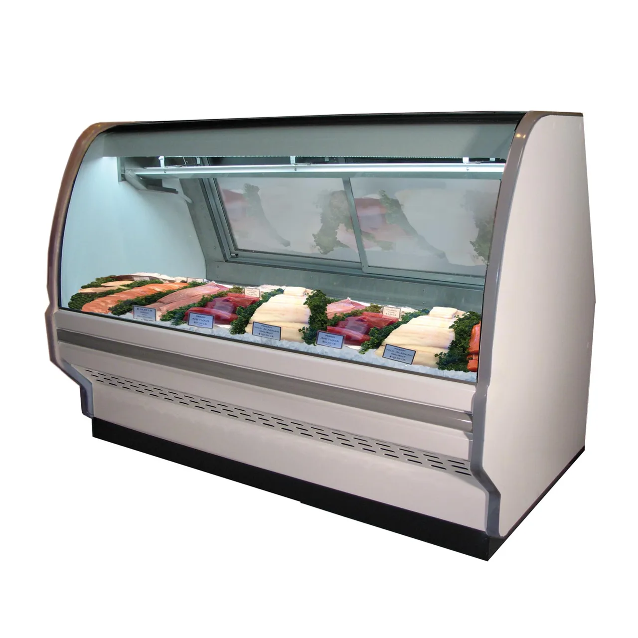 Howard-McCray SC-CFS40E-8C-S-LED 99" Curved Refrigerated Seafood Display Case, Stainless