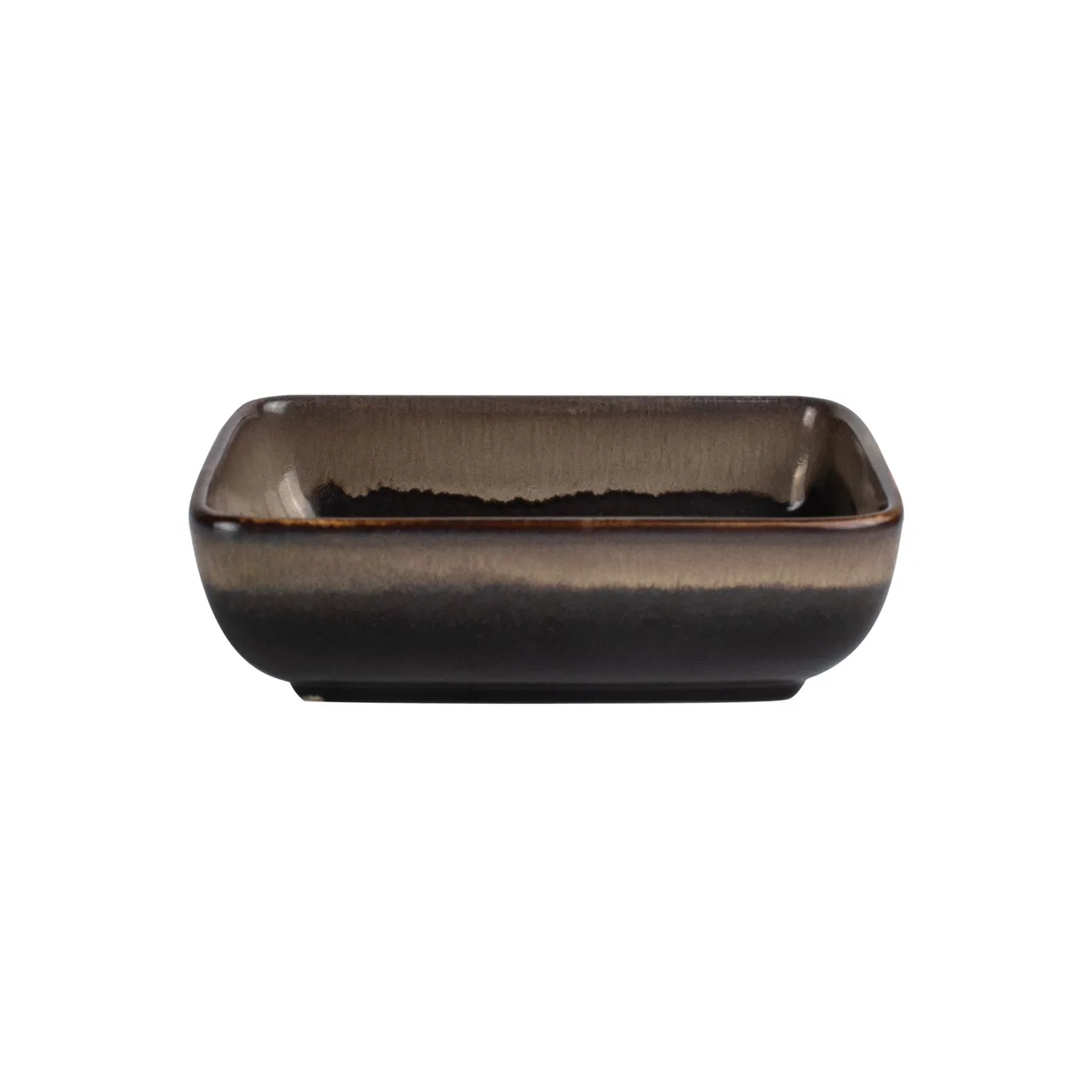 CACChina VEN-D5 Venus Bowl, 5oz., 4 1/2" Round, Midnight Black/Desert Beige - Dozen