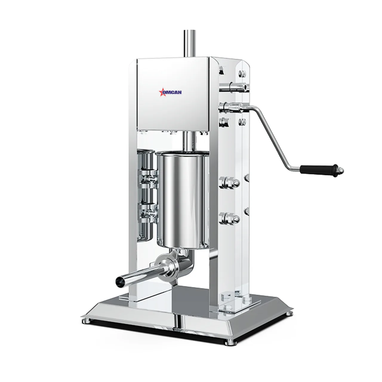 Omcan USA 47538 Manual Vertical Sausage Stuffer, 7 lbs Capacity, Stainless Steel, Gear Drive, Removable Cylinder