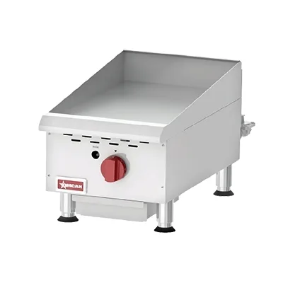 Omcan USA 43016 15" Countertop Thermostatic Gas Griddle, 3/4" Steel Plate, 30.000 BTU