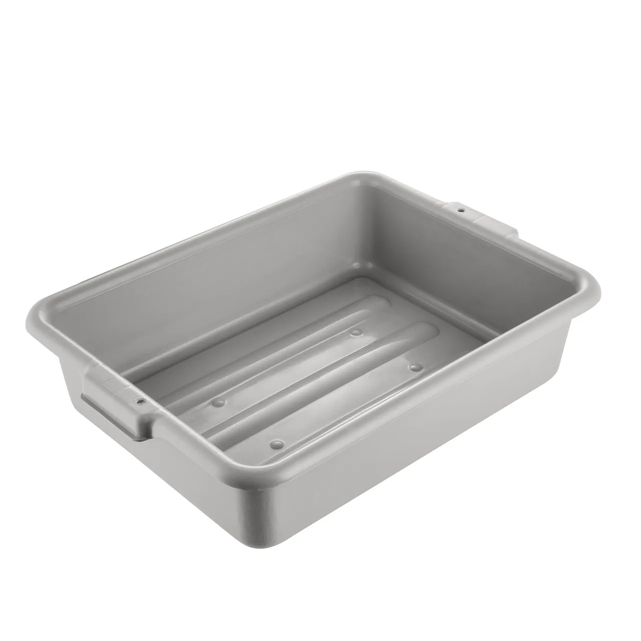 CAC China BTDB-5GY Bus Box, 22" L x 15-3/4" W x 5" H, Polypropylene, Gray, 1-Compartment, BPA Free