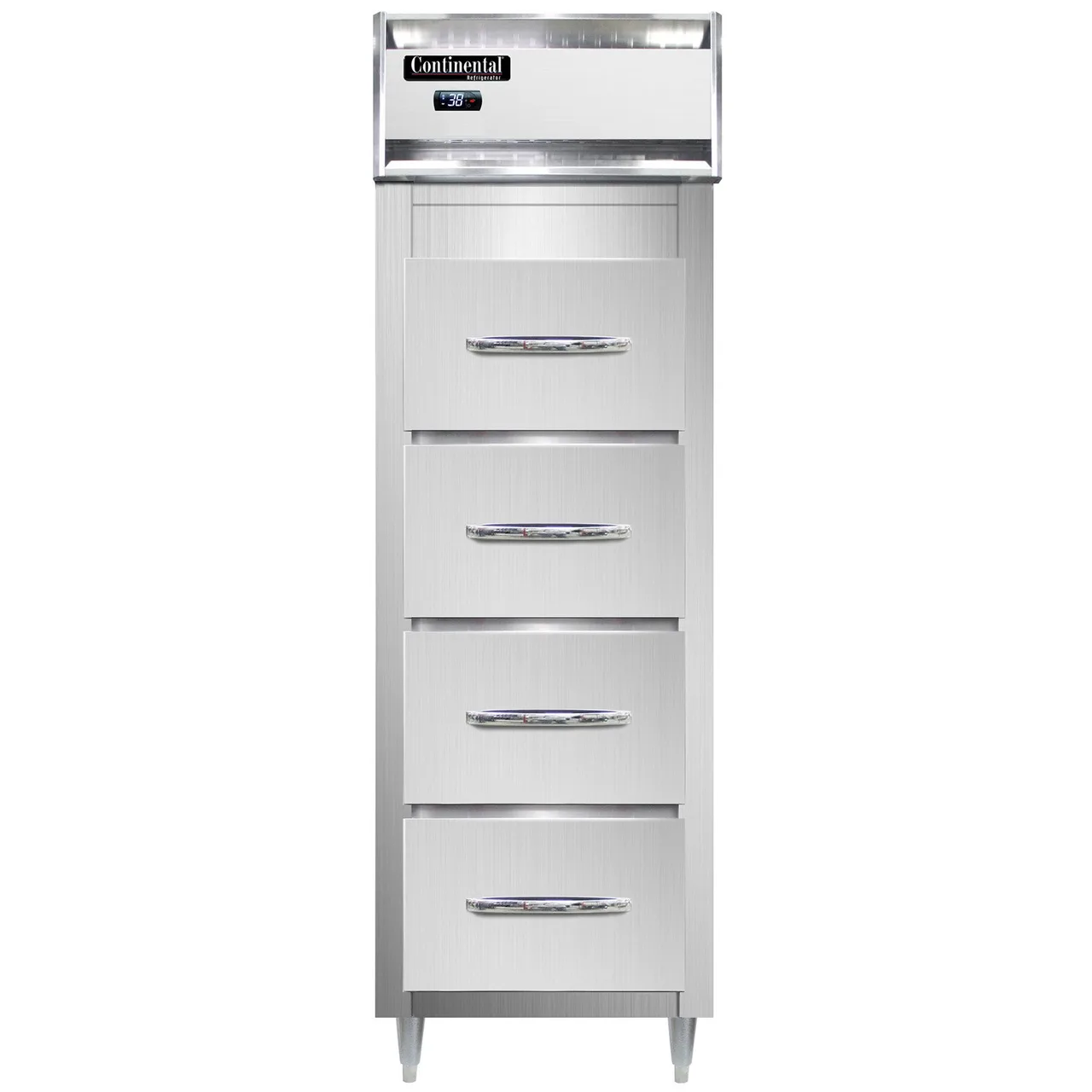 Continental Refrigerator D1RSNSS-F 26" One Section Vertical Fish/Poultry File Refrigerator w/ 4 Drawers