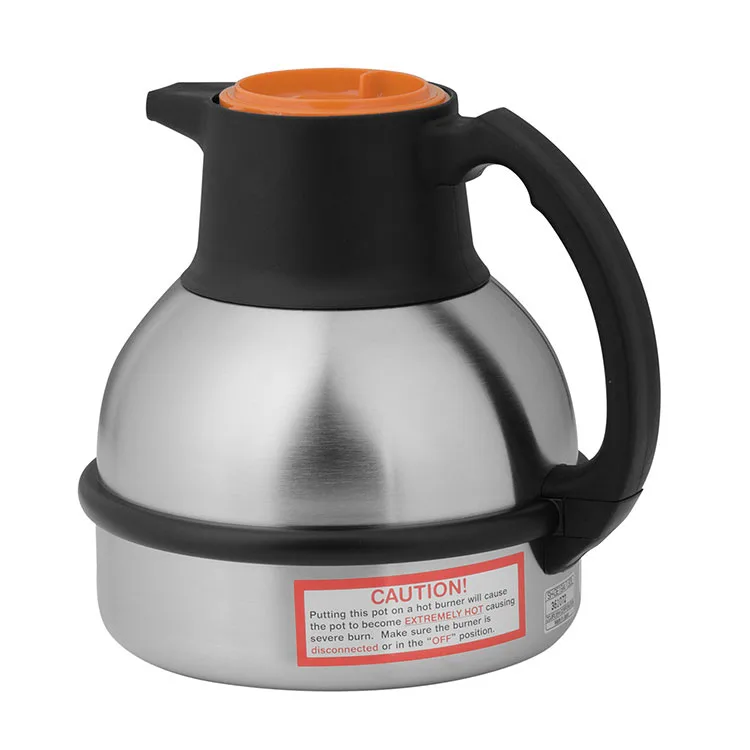 Bunn 36252.0000 Carafe, 1.9L (64 Oz) Brew‑Thru Lid, Insulated, Stainless Steel, Orange - 12/Case