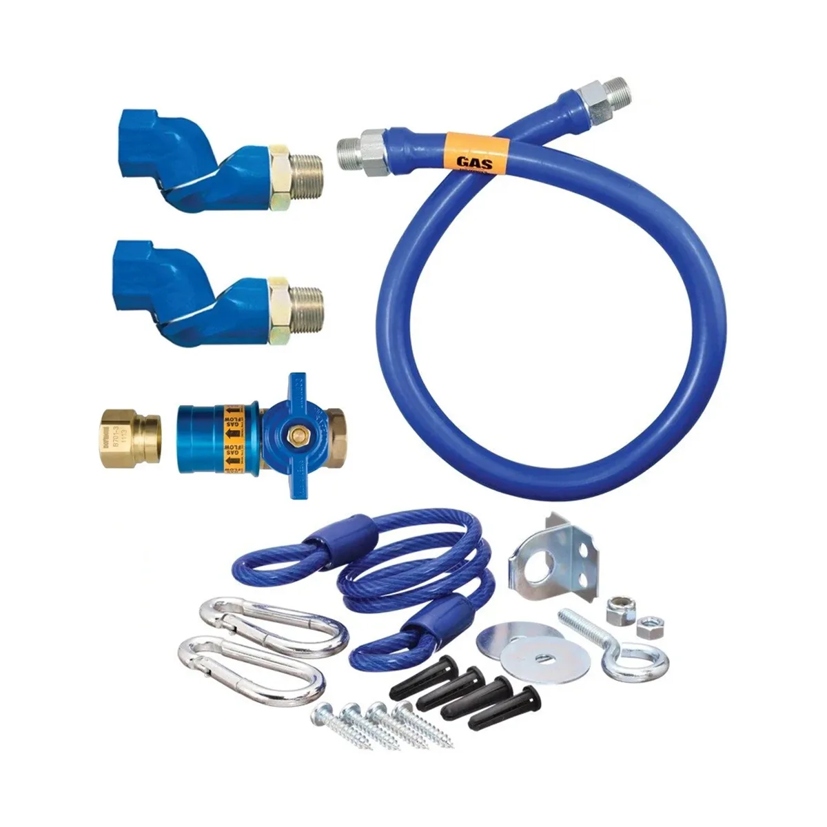 Dormont 1675KITCF2S60 Deluxe Safety Quik 60" Gas Connector Kit, Two Swivels, Restraining Cable, 3/4" Dia