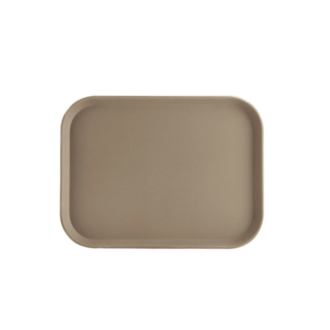 CAC China FGTD-1216BN Non-Slip Serving Tray, 16"L x 12"W, Rectangle, Fiberglass, Brown