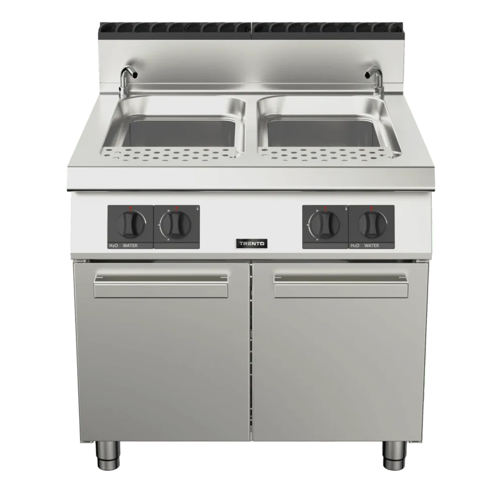 Omcan USA 49099 23.78 Gallon Gas Pasta Cooker, Double Tank, 95.000 BTU