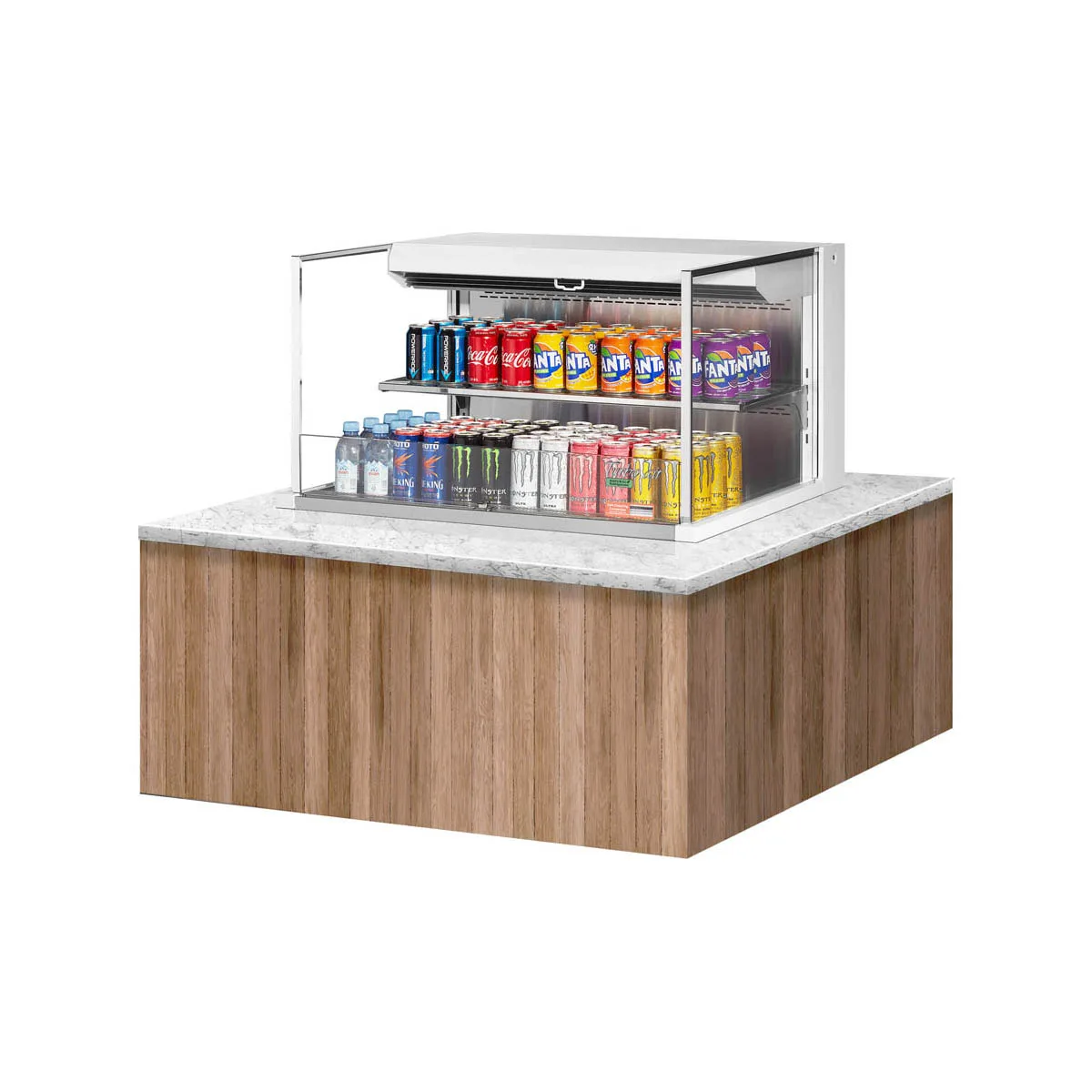 Turbo Air TOM-36L-UF-W(B)-2SI-N 36" Drop In Open Refrigerated Deli Display Case