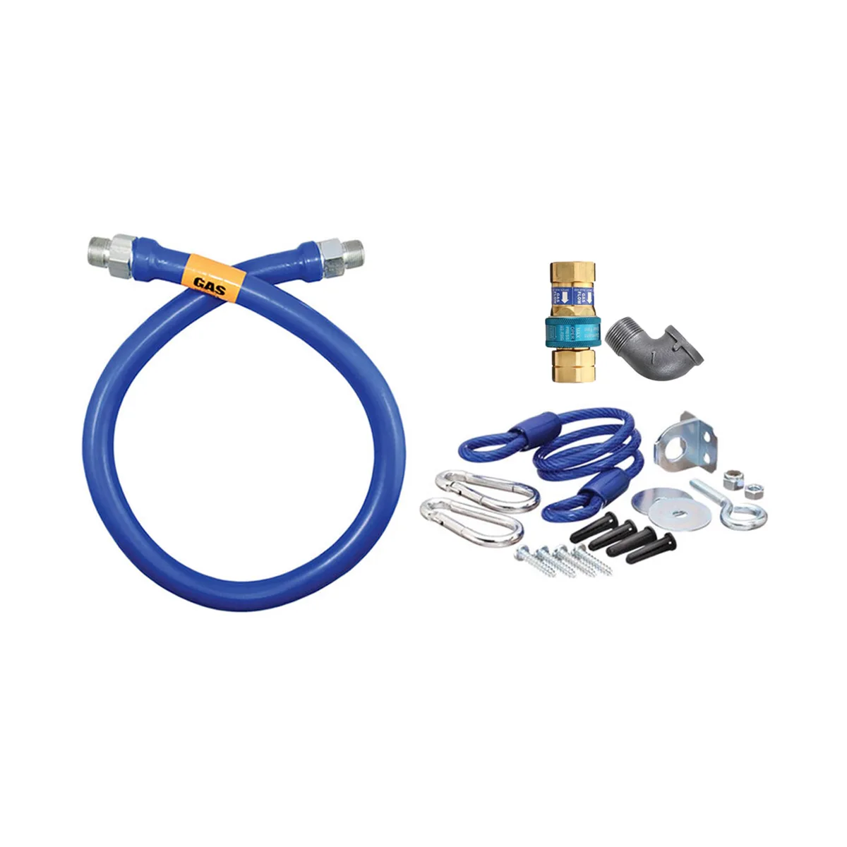 Dormont 16125BPQR72 SnapFast 72" Gas Connector Kit w/ Restraining Cable, 1-1/4" Diameter