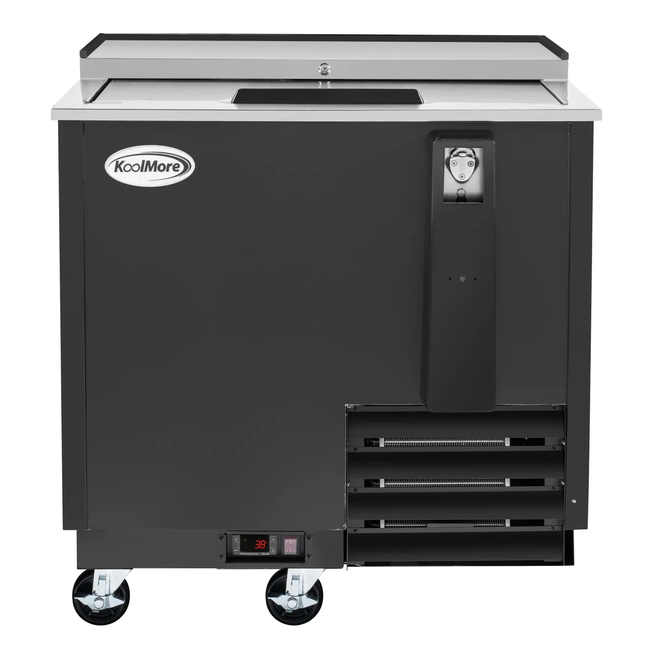 Koolmore KM-BOC36-BK Bottle Cooler 36" Height 9 Cu Ft Black Finish Bottom‑Mounted Compressor