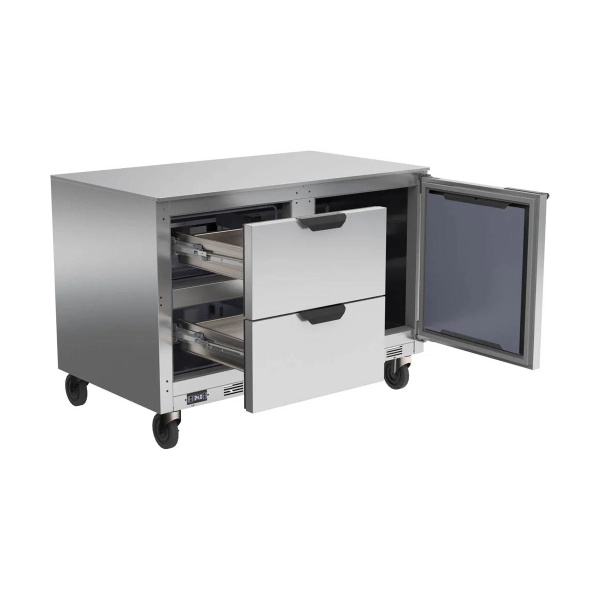 Beverage Air UCRD48AHC-2 48" Two Section Undercounter Refrigerator w/ 2 Drawers & 1 Door