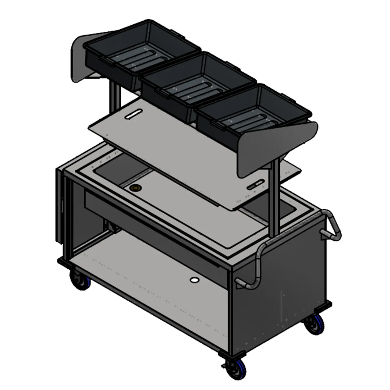 Winholt SS-BC-2748H29-INSULIB-FS18-TOS Mobile Grab & Go Merchandiser Kiosk Cart