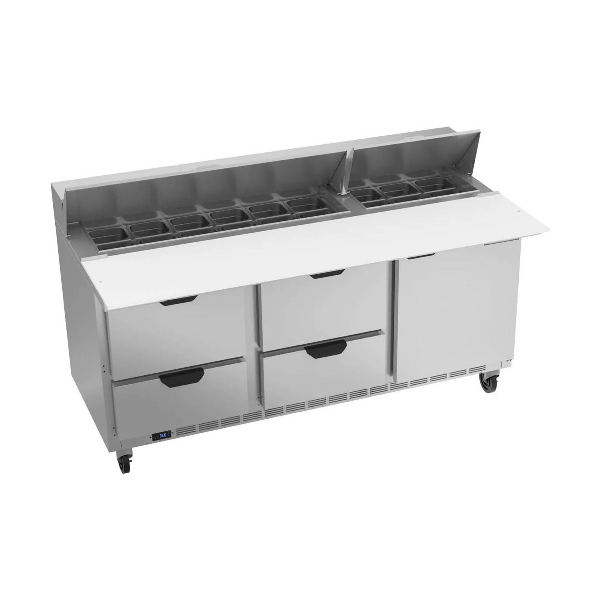 Beverage Air SPED72HC-18C-4 72" Sandwich/Salad Prep Table w/ 4 Drawers & 1 Door, 18 Pans